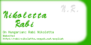 nikoletta rabi business card